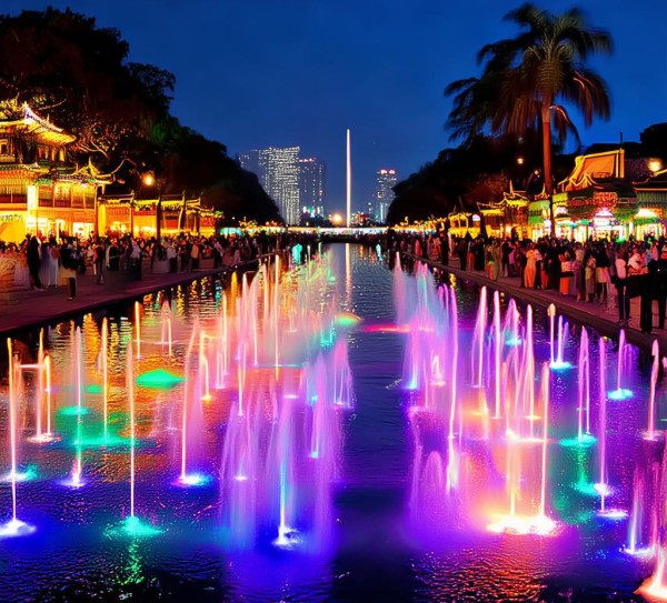 夜幕下的喷泉乐园，襄城璀璨夜色中的玩乐胜地,夜幕下的喷泉乐园，襄城璀璨夜色中的玩乐胜地,历史,第1张