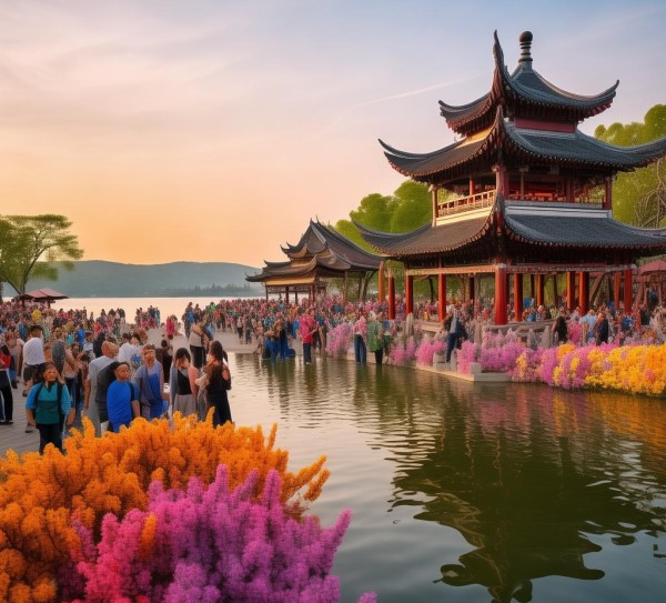 西湖景区限时绽放，游客如织共赏绝美风光,西湖景区限时绽放，游客如织共赏绝美风光,风光,第1张