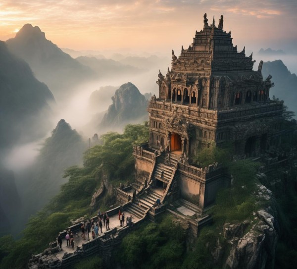灵岩山顶古刹，神秘壮丽的历史探寻之旅,灵岩山顶古刹，神秘壮丽的历史探寻之旅,历史,景点,风光,第1张