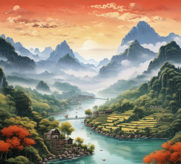 广西梅溪，山水画卷中的秘境之旅,广西梅溪，山水画卷中的秘境之旅,历史,景点,风光,第1张